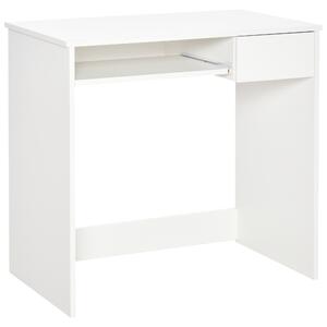 HOMCOM Computer Table w/ Keyboard Tray Drawer, Compact Small Computer PC Desk for Study, Office, Working, Gamingm, Writing Desk, White Aosom UK