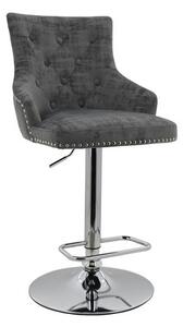 Selena Adjustable Height Swivel Bar Stool, Velvet