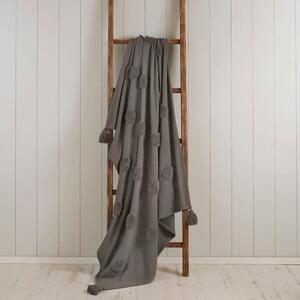 Grey Polka Tufted Throw Blanket