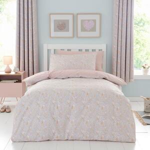 Set of 2 Ditsy Bunny Pink 100% Cotton Fitted Sheets