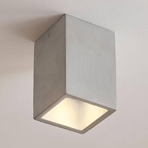 Concrete ceiling light Gerda with an angular shape