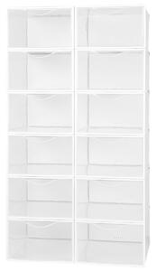 Stackable shoe box Max Home White 12 Units polypropylene ABS 23 x 14,5 x 33,5 cm