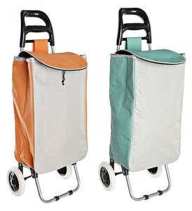 Shopping cart Home ESPRIT Green Grey Peach 37 L 34 x 20 x 96 cm (2 Units)