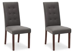 Madrid Set of 2 Dining Chairs, Grey Velvet