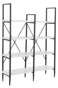 Shelves DKD Home Decor Black Metal White 4 Shelves MDF Wood (110 x 30 x 150 cm)