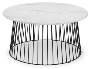 Broadway Round Coffee Table, White Faux Marble