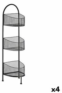 Shelves Black Metal 21,2 x 97 x 28,5 cm (4 Units)