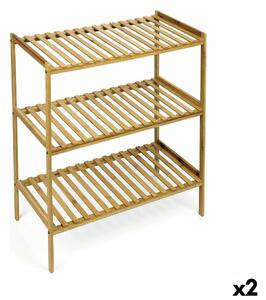 Shelves Confortime Natural Bamboo 70 x 35 x 76,2 cm (2 Units)