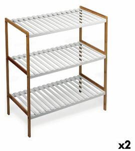 Shelves Confortime White Bamboo 70 x 35 x 76,2 cm (2 Units)