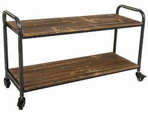 Shelves Alexandra House Living Brown Grey Wood Metal 34 x 58 x 98 cm With wheels