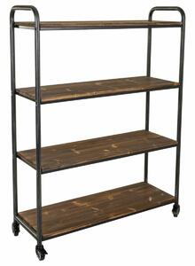 Shelves Alexandra House Living Brown Grey Wood Metal 34 x 129 x 98 cm With wheels