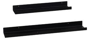 Shelves Black Iron 71 x 11 x 5 cm (2 Units)