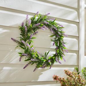 Artificial Lavender Wreath Purple