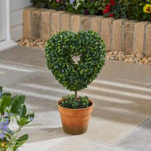 Artificial Heart Shaped Topiary in Pot Green