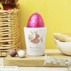 Personalised Bunny Egg cup White