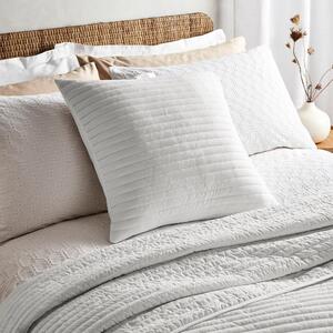Bianca Quilted Lines Square Cushion White