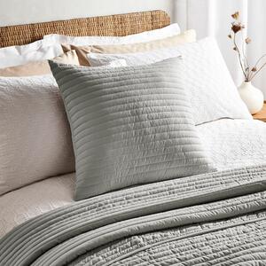 Bianca Quilted Lines Square Cushion Silver