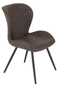 Quebec Set of 4 Dining Chairs, Brown Faux Leather