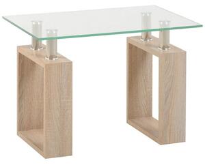 Milan Glass Top Lamp Table, Oak