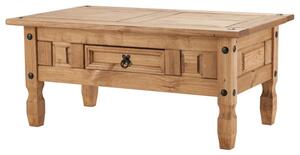 Corona Coffee Table with Drawer, Pine