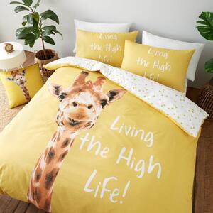 Catherine Lansfield Yellow Giraffe Duvet Cover and Pillowcase Set