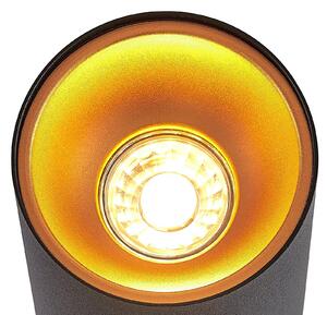 ELC Maylou downlight, round, black and gold, GU10