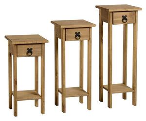 Set of 3 Corona Pine Plant Stands