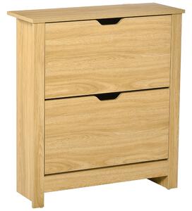 HOMCOM Shoe Storage Cabinet with 12 Compartments, 4 Shelves, 2 Drawers, and Protective Legs, Modern Stylish Unit for Hallway Bedroom, Brown Aosom UK