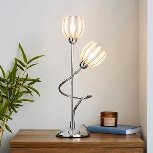 Rosa 2 Arm Chrome Table Lamp