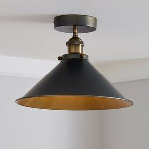 Logan Grey Industrial Semi Flush Ceiling Light