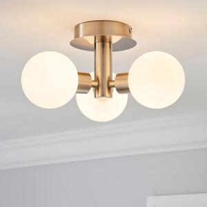 Hamptworth 3 Light Frosted Glass Semi Flush Ceiling Light