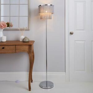 Jaz Fringe Grey Floor Lamp