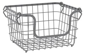 Grey Stackable Wire Basket