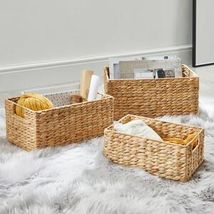 Water Hyacinth Set of 3 Small Baskets