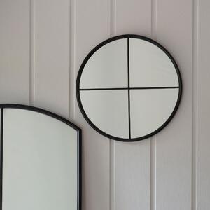 Anniston Round Wall Mirror, Black 60cm Black