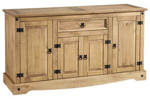 Corona 4 Door 1 Drawer Sideboard, Pine