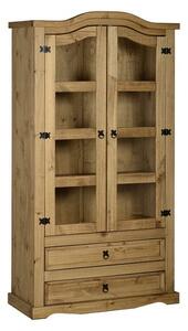 Corona Large Glass Display Unit, Pine