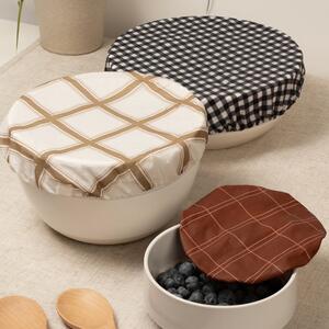 &Again Pack of 3 Beeswax Bowl Covers Black/White/Brown