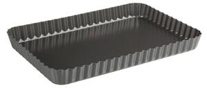 Luxe 31cm Rectangular Loose Base Fluted Quiche Pan Grey