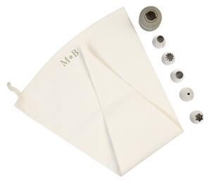 Mary Berry At Home 5 Nozzle Icing Bag Set White/Silver