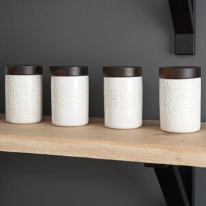 Set of 4 Mini Storage Jars 120ml White