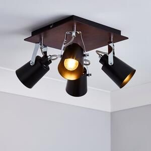 Johan 4 Light Black Semi Flush Spotlight
