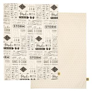 Set of 2 Kitchen Pantry Whip Up A Storm Tea Towels Black