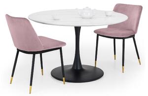 Holland Round Pedestal Dining Table with 2 Delaunay Chairs Pink