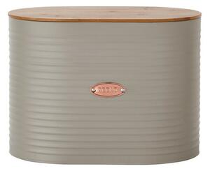 Metal Grey and Copper Bread Bin