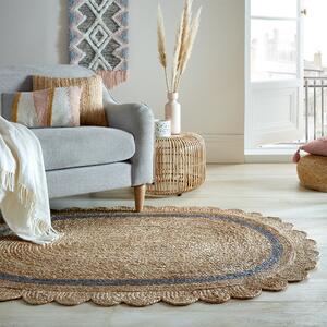 Grace Rounded Jute Rug Brown