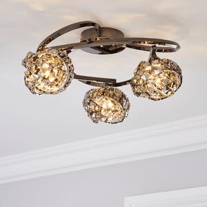 Cecilie Dark Chrome 3 Light Semi Flush Ceiling Light