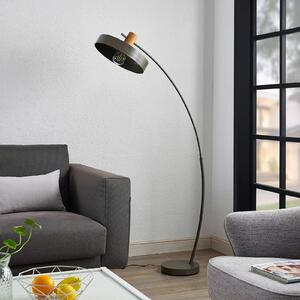 Lindby Tarin floor lamp, iron and Norway spruce