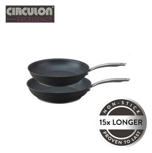 Circulon Excellence Non-Stick Hard Anodised Aluminium Induction 2 Piece Frying Pan Set