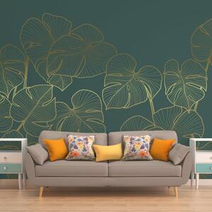 Leaves Mural Emerald Wall Mural